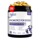 NATURE TARGET Probiotics for Dogs, 6 Billion CFUs, Freeze Dried Dog Probiotics mit Präbiotika & Enzyme für Durchfall, Gas, Vitamine & Omega 3 für Haut und Immungesundheit, Allergy Itch Relief, 180 Count