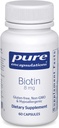 Pure Encapsulations Biotin 8 mg - B Vitamin Supplement zu Aid Stress, Haar, Haut und Nail stärken, Stoffwechsel, Kohlenhydratunterstützung & Nervous System* - mit Premium Biotin - 60 Kapseln