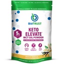 BioTrust Keto Elevate – C8 MCT Oil Powder – Ketogène MCT Coffee Creamer, Keto Coffee Creamer – Énergie propre, Focus mental, Clarté – 100% acide caprylique MCT Powder, Non-OGM (Vanille française, 20 portions)