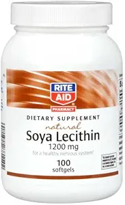 Rite Aid Soya Lécithine, complément alimentaire naturel, 1200mg 100ea