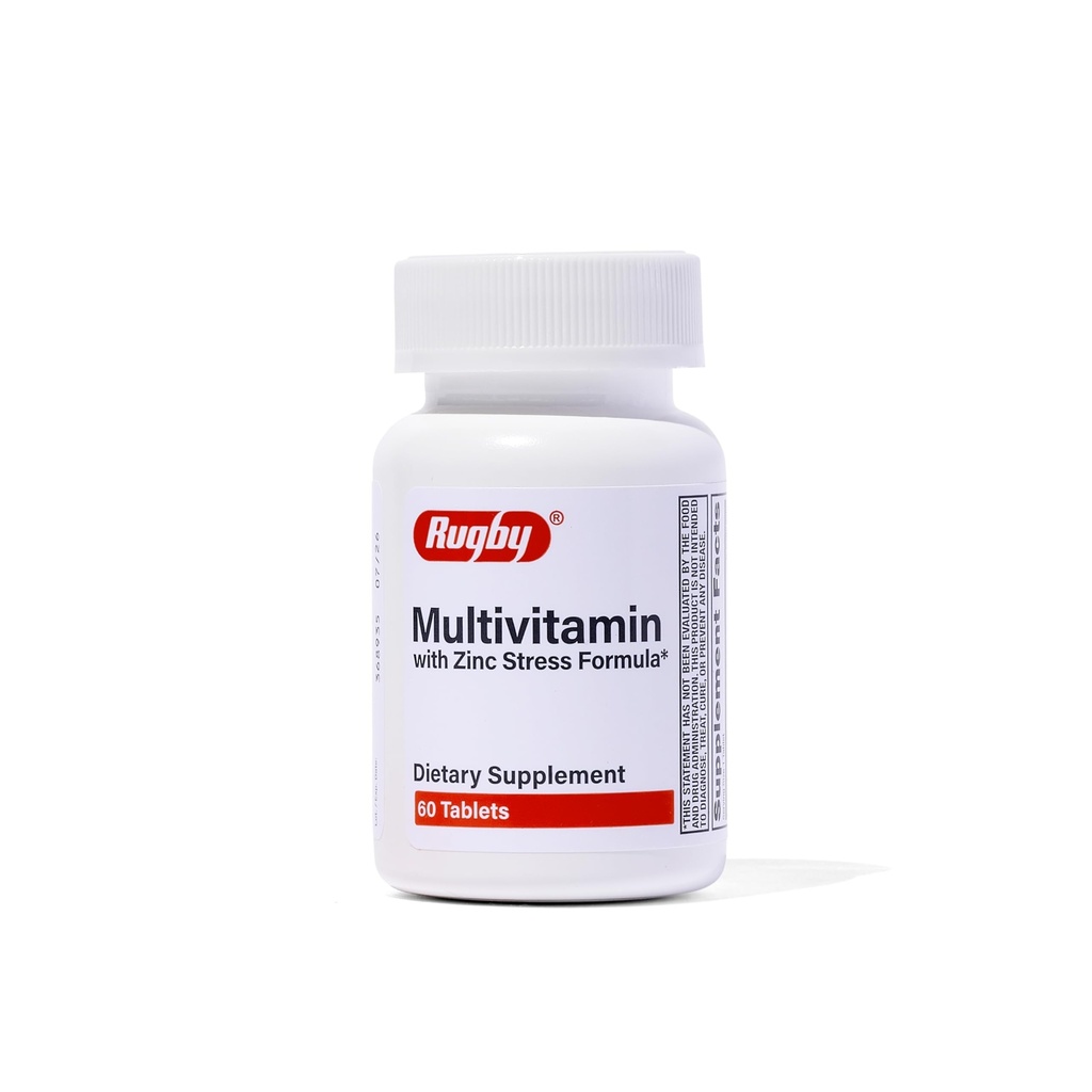 Rugby Multivitamine avec formule de stress Zinc - supplément alimentaire - 60 comprimés (1 paquet)