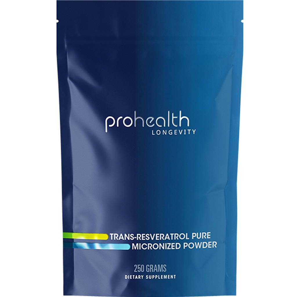 ProHealth Longevity Bulk Trans Resveratrol Powder 250 Gramm - Pure Pharmaceutical Grade, 1000 mg pro Scoop, Superior Absorption und Bioverfügbarkeit