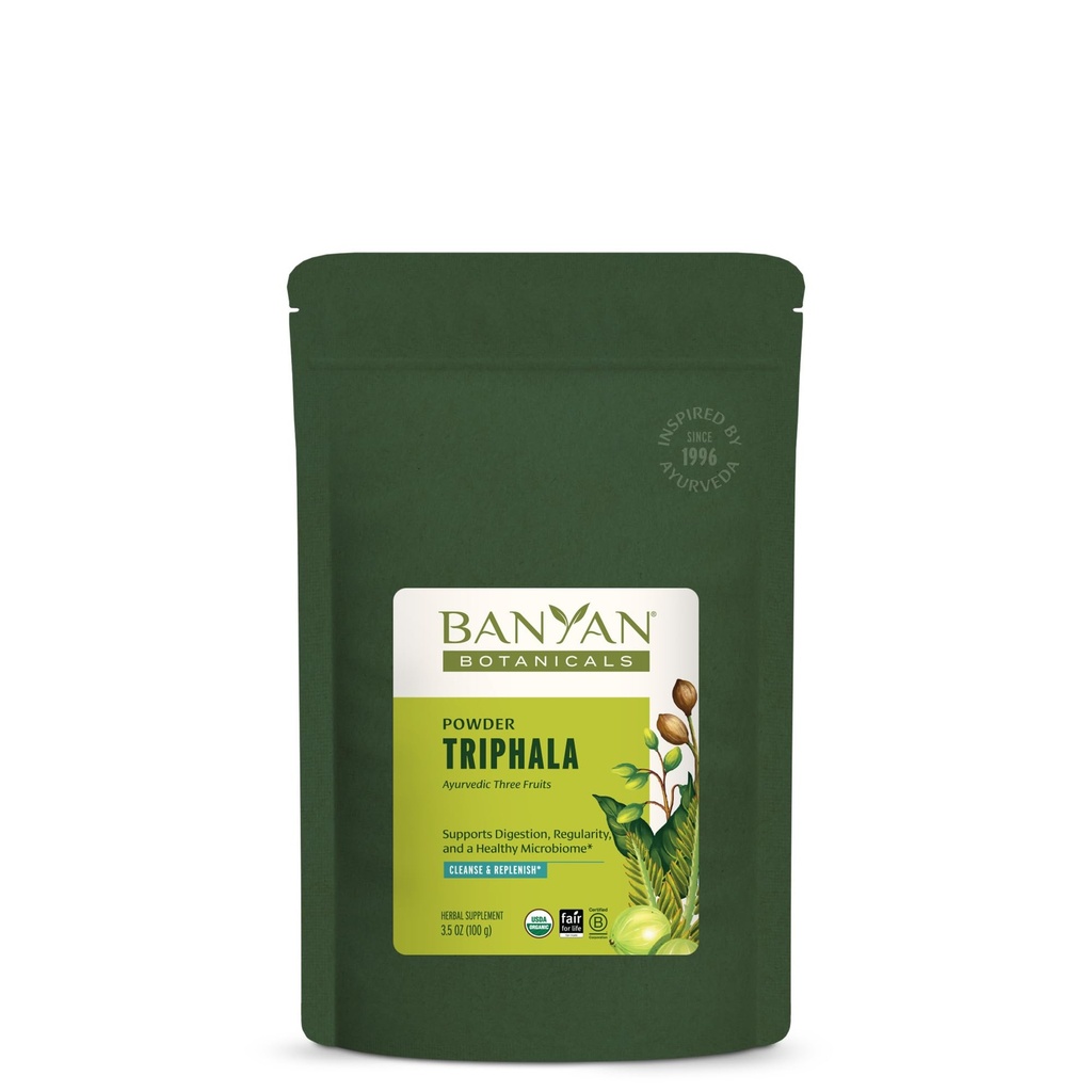 Banyan Botanicals Triphala Powder - Organic Digestion Supplement mit Amla, Haritaki & Bibhitaki – Digestion, Colon Support & Healthy Gut Microbiome* – 3.5 Unze – Non-GMO Sustainable Sourced Vegan