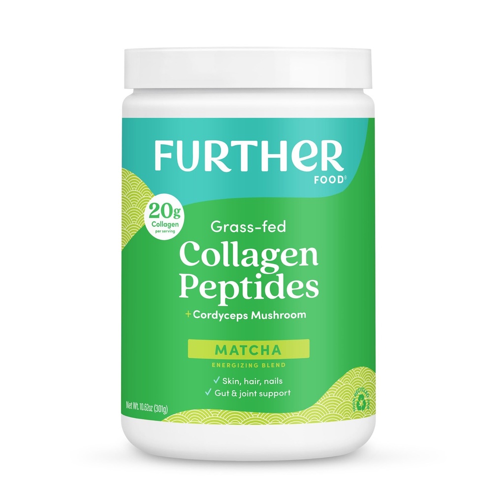 Autres aliments en poudre de peptides de collagène de Matcha - Matcha et Cordyceps organiques pour toute la journée énergie, clarté mentale et immunité et Premium pour la santé de Gut, articulations, peau, cheveux et ongles 10.62 oz