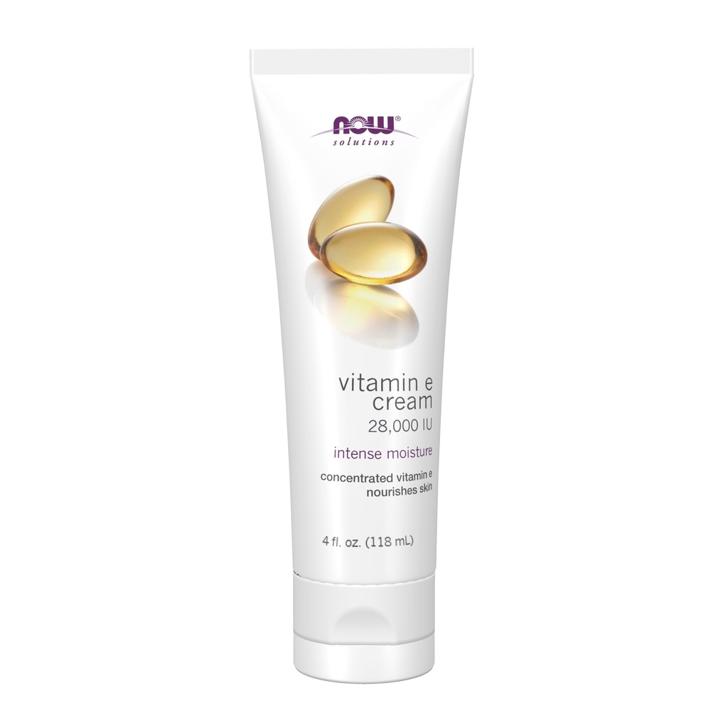 NOW Foods Solutions, Vitamin E Cream 28,000 IU, Intensive Feuchtigkeit, Konzentrat Vitamin E, 4-Ounce