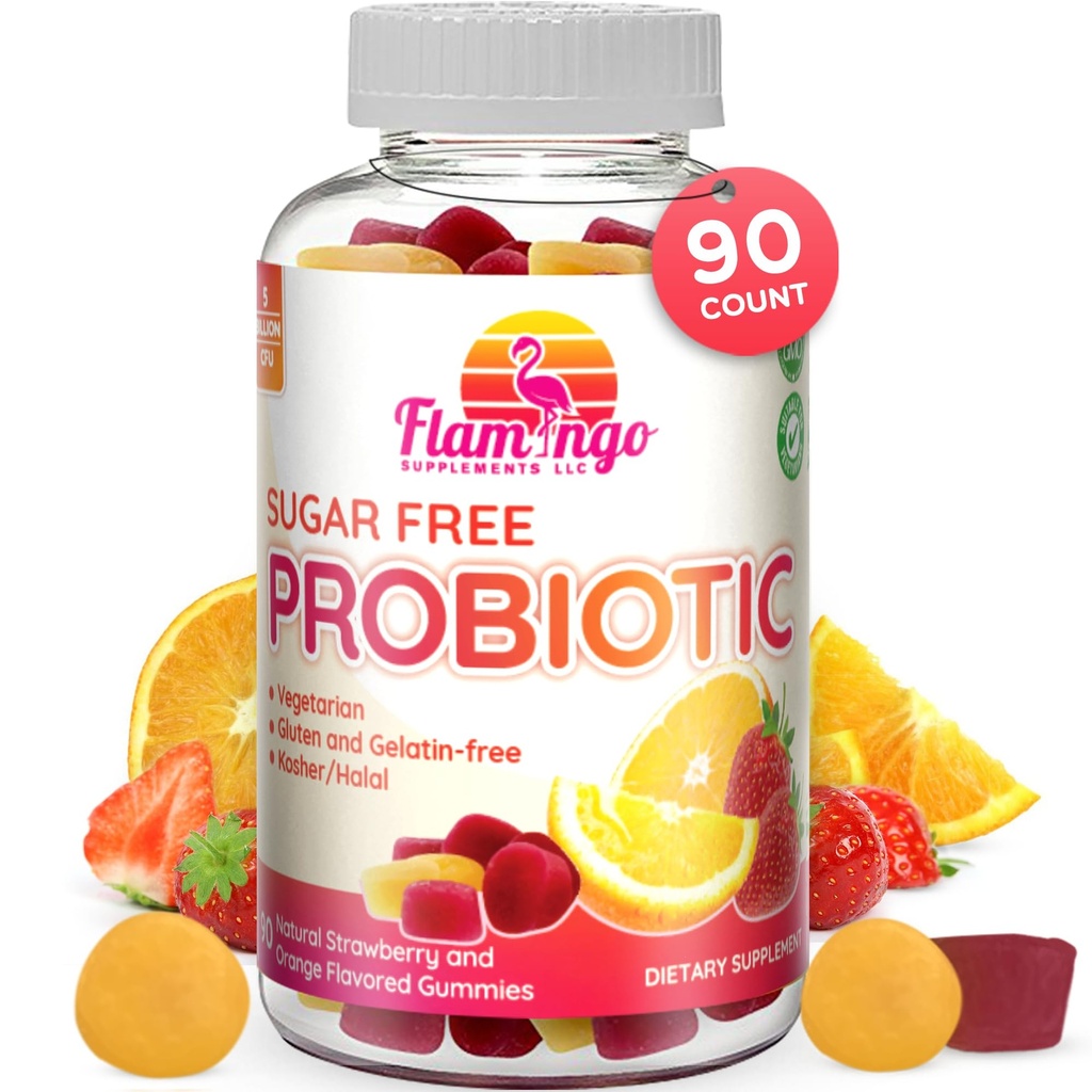 Probiotic Gummies Sugar Free 3 Billion CFU reduzieren Gas, Bloating - Probiotika für Frauen, Kinder und Männer Probiotic- Bacillus Coagulans- Natürlich, Vegan, Vegetarisch, Kosher, Halal –90 Gummy Probiotics
