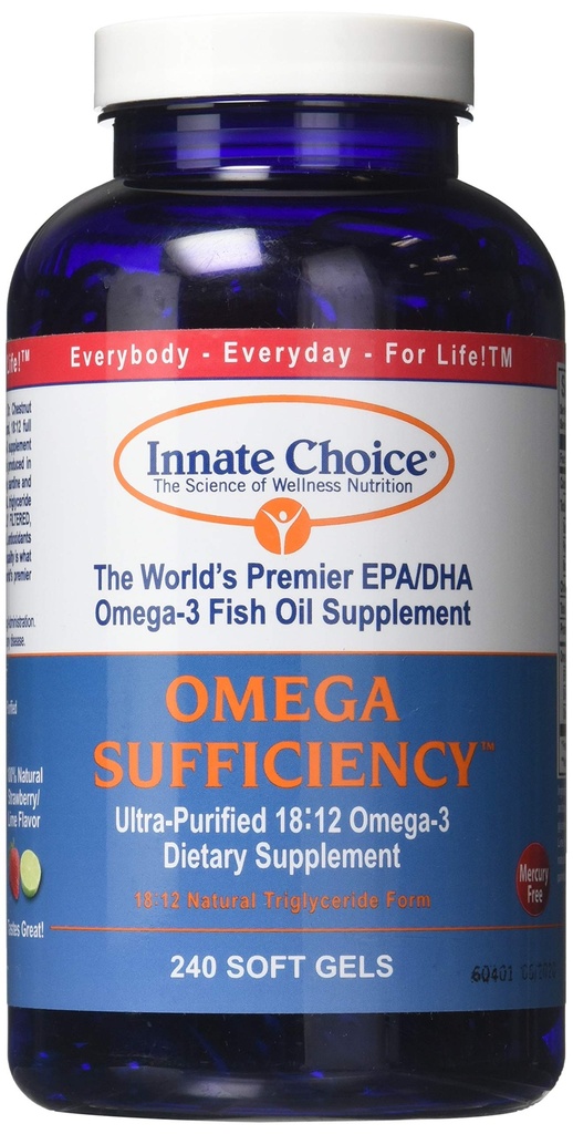 Capsules d'huile de poisson, suffisance Oméga par choix inné, Lime de fraises 240 Capsules