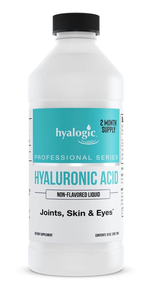 Hyalogic Professionals Series - Hyaluronsäure Beilage für Ganzkörperhydratisierung - 100 mg Ingestible HA Liquid Supplement; Odorless, Geschmacks- und Konservierungsmittelfrei für Haut und Augen - 10 oz