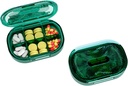 Kleine Pille Box, Feuchtigkeit Proof Pille Fall, Reise Pille Organizer für Pocket Purse, Täglich tragbare Medizin Vitamin, Fischöl, Supplement (Grün)