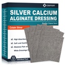 Ceeport Ag Silver Calcium Alginate Wound Dressing Pads 3 "x 3", 10 Pack | Highly Absorbent Dressing with Silver, Non Stick Pads for Wounds, Soft and Comfortable, Individual Pack, Sterile, Wound Care