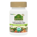 NaturesPlus Quelle des Life Garden Vitamin D3-60 Vegan Kapseln, Packung mit 3 - Immunsystem-Unterstützung - Certified Organic, Non-GMO, Gluten Free - 90 Total Servivings