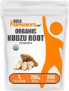BulkSupplements.com Poudre de racine Kudzu biologique - Supplément de racine Kudzu biologique, supplément à base de plantes - Sans gluten - 1g par portion, 250g (8,8 oz) (paquet de 1)