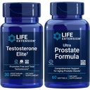 Life Extension Testostérone Elite, 30 Capsules Végétariennes, Formule Ultra Prostate, 60 softgels.