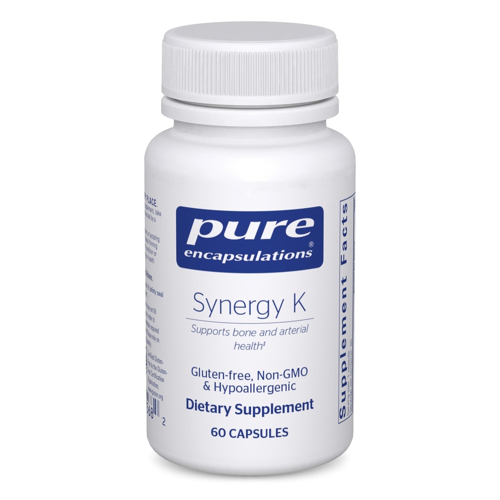 Pure Encapsulations Synergy K - mit Vitamin K1, K2 & D3 - Unterstützt Knochen, Blutgefäße, Vascular Elasticity & Calcium Utilization* - Enthält Cholecalciferol - Gluten Free & Non-GMO - 60 Kapseln