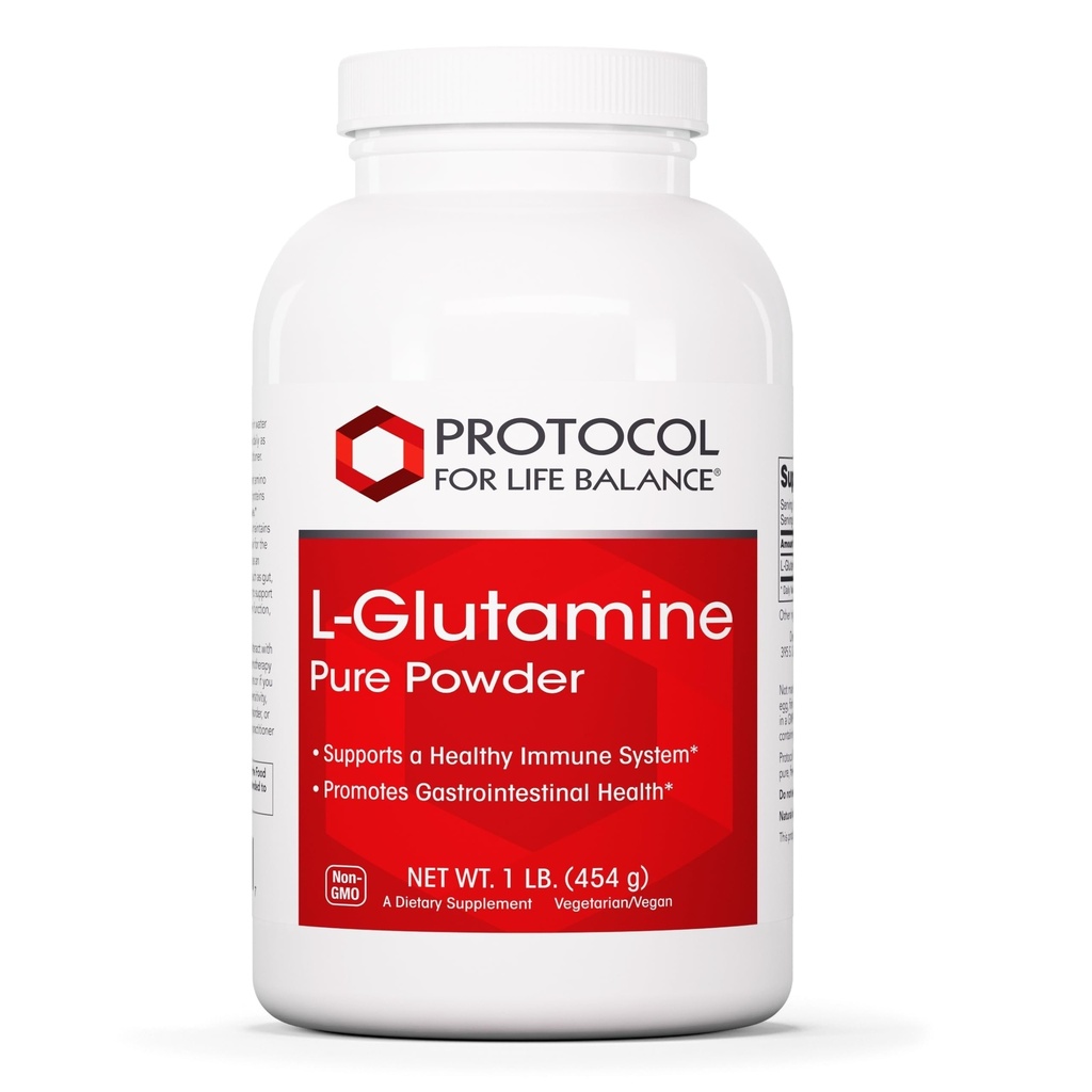 PROTOKOLL FÜR LIFE BALANCE L-Glutamin - Reines Pulver - Muskelgewebe, Gutgesundheit und Immununterstützung - 1 Pfund