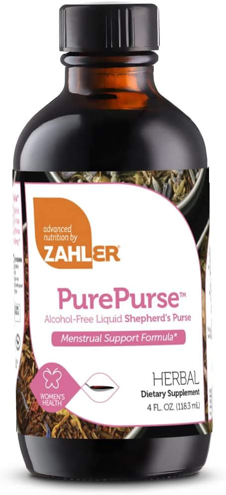 Zahler PurePurse, Liquid Sheperd’S Purse, die hilft, Flecken zu reduzieren, Alle natürliche flüssige Menstruationsunterstützung Formel, Zertifizierte Kosher,4oz