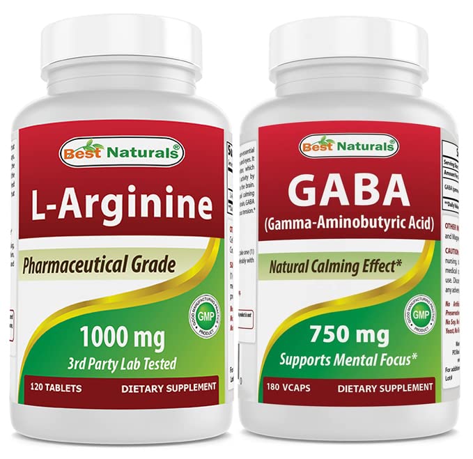 Best Naturals L-Arginin 1000 mg & GABA Supplement 750mg