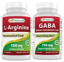 Meilleurs naturels L-Arginine 1000 mg et supplément GABA 750mg