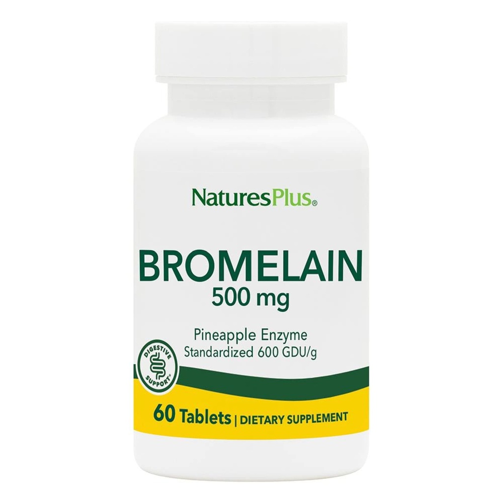 Natures Plus Bromelain - 500 mg - Natürliche proteolytische Beilage - 60 vegetarische Tabletten (60 Portionen)