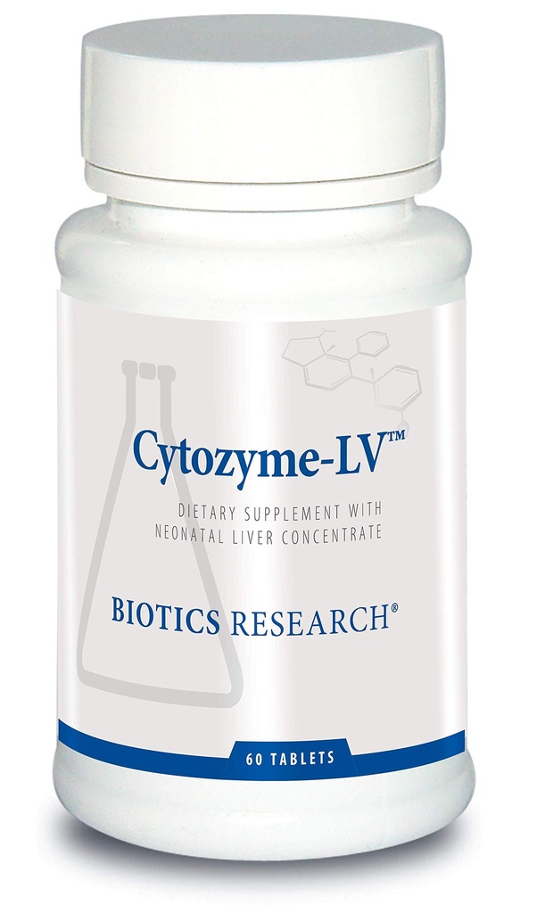 Biotics Research Cytozyme LV Neonatal Liver, Unterstützt gesunde Leberfunktion und Serum Albumin, Ausgezeichnete Quelle von B Vitaminen und Eisen, SOD, Katalase, Potent Antioxidant 60 Tabletten