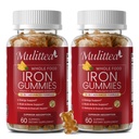 Iron Gummies for Women Men, 4-Source Iron Supplement with Vitamin C, Folate, B12, B6 & Copper, Red Blood Cell, Energy & Immune Support - Highly Absorbed, Gentle, Vegan - Pineapple Flavor - 120 Count