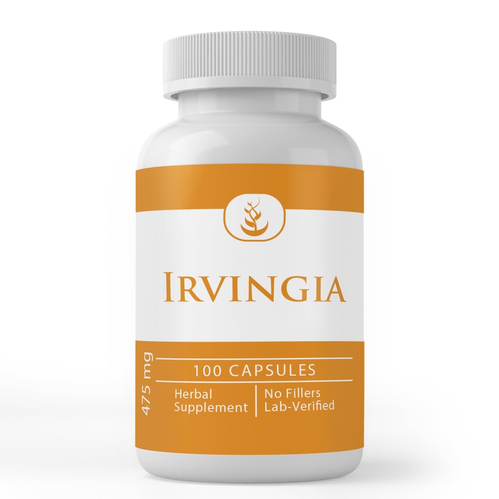 INGRÉDIENTS ORIGINAUX DE PURE Irvingia, (100 Capsules) Toujours Pure, Pas d'additifs ou de remplissage, Verifié en laboratoire