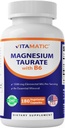 Vitamatic Magnesium Taurate 1500mg pro Servieren - 180 Vegetarische Kapseln (erhält 300 mg Elemental Magnesium) - Hinzugefügt B6 für maximale Absorption - Unterstützt Muskel, Gelenk und Herzgesundheit*
