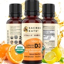 Bio-Flüssig-Vitamin D Tropfen für Kinder & Erwachsene, Sugar Free. Einfach zu bedienen 1000 IU/Drop in Kokosnuss-MCT-Öl. Lasts Months, Best for High Doses. Max Absorption VIT D3 Beilage. Großer Geschmack (Citrus)