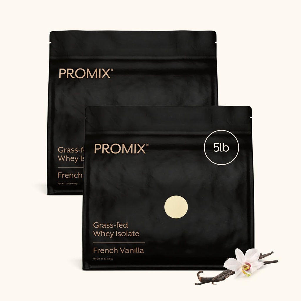 ProMix Nutrition Whey Protein Isolate Powder - Grass-Fed - - Post Workout Fitness & Nutrition Shakes, Smoothies, Baking & Cooking Recipes - Glutenfrei & Keto-Friendly - Vanille - 5 Pfund (Pack mit 2)
