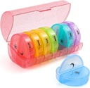 Sukuos Large Weekly Pill Organizer 2 Mal pro Tag, Tägliche Pille Box 7 Tage leicht mit Doppelschutz, AM PM Pillen Fall für Medizin/Vitamin/Fish Oil/Supplements (Glitter Pink)