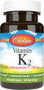 Carlson - Vitamin K2 MK-7 (Menaquinone), 180 mcg, Knochenunterstützung, Calcium Bioverfügbarkeit, K2 Vitamin, Vitamin K-2, 90 Softgels