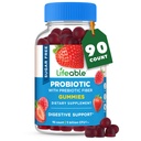 Probiotiques vivants sans sucre avec fibre de prébiotiques – Grand supplément naturel goûteux Gummy – Keto Friendly Chewable – pour la santé de Gut et le soutien immunitaire – pour les adultes, l'homme, les femmes – 90 Gummies