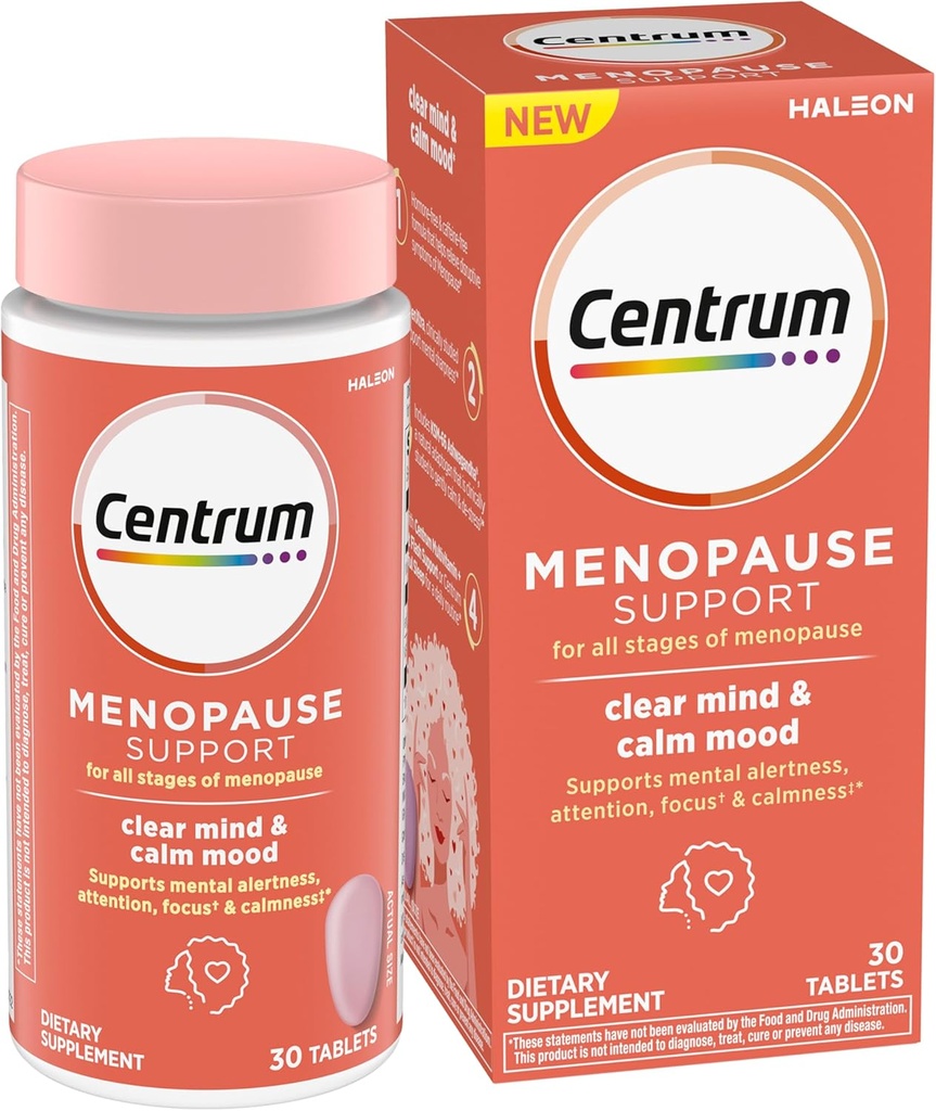 Centrum Clear Mind and Calm Mood Menopause Support Tablets, mit Klinisch untersucht enXtra, 30 Count