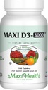 Maxi Health Vitamin D3 3000 IU 75 mcg Vitamin D Nahrungsergänzungsmittel für gesunde Knochen, Zähne, Immununterstützung - VIT D3 Nahrungsergänzungsmittel leicht zu schlucken Non-GMO, Nahrungsergänzungsmittel für Männer und Frauen – Kosher (180 Tabletten)