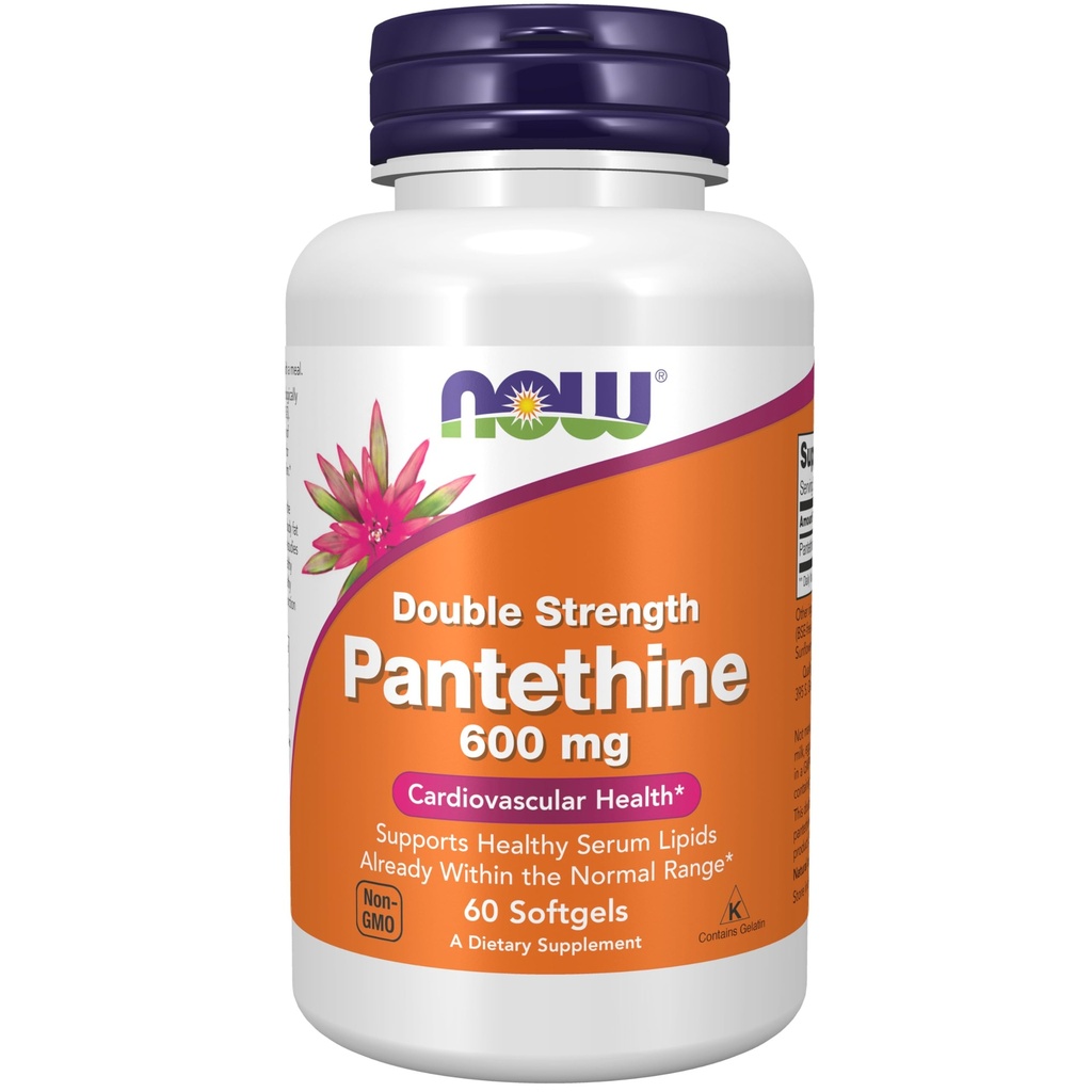 JETZT Nahrungsergänzungsmittel, Pantethin (Coenzym A Precursor) 600 mg, Doppelstärke, Herz-Kreislauf-Gesundheit*, 60 Softgels