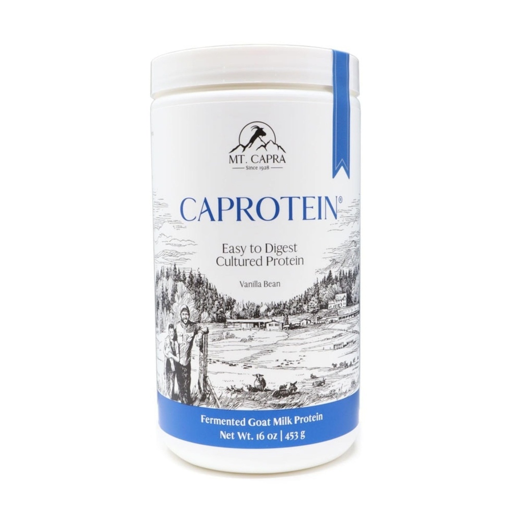 Mt. Capra Caprotein | Casein Protein Concentrate, Fermented Goat Milk Protein von Grass-Fed Pastured Ziegen, extrem einfach zu digest | Vanilla Bean | 23 Servierungen - 16 oz