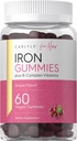 Carlyle Iron Gummies | Plus B-Komplexe Vitamine | 60 Vegan-Gummien | Grape Flavor | Non-GMO, Glutenfreie Ergänzung