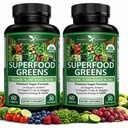 Potent Garden 2-Pack Bio Superfood Greens, Fruits et Veggie Supplément Riche en vitamines et antioxydants avec Alfalfa, Beet Root & Tart Cherry pour stimuler l'énergie, l'immunité et la santé de Gut, 120 Ct