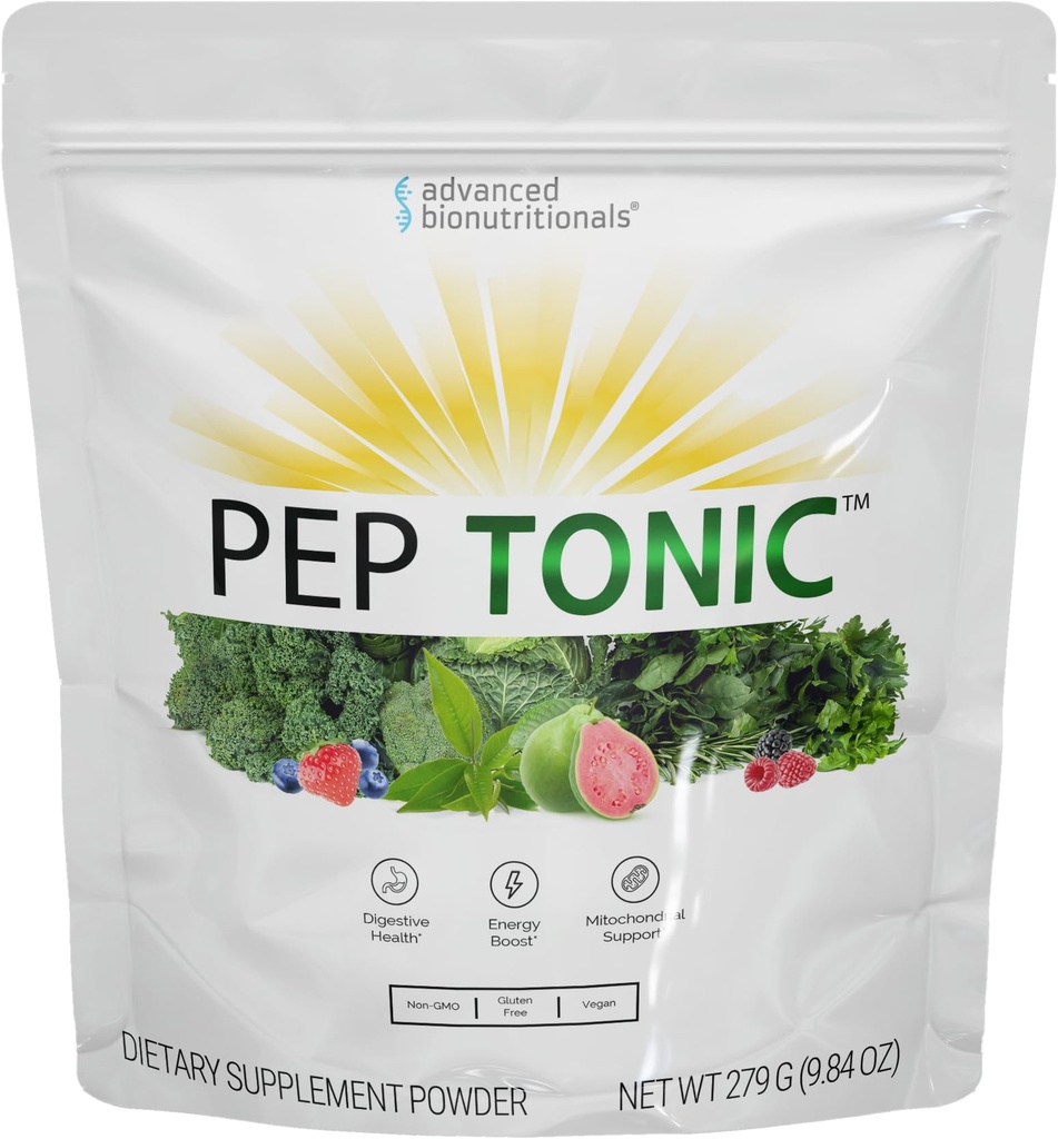 Bionutritionnels avancés Pep Tonic en poudre Superfood Formule 50 Fruits, légumes, herbes et superaliments - végétalien, végétarien - 9,84 OZ - 279 g