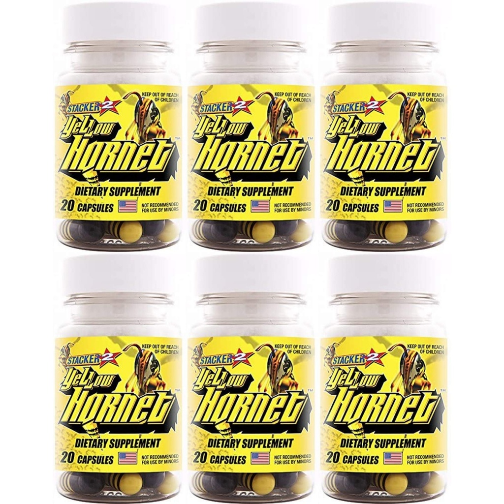 Gelb Hornet Kräuter Nahrungsergänzung 20ct (Lot von 6 X) = 120 Kapseln