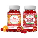 Lunakai Vitamine B12 and Women's Multivitamin Gummies Bundle - 3000mcg Methylcobalamine High Absorption Energy Gummy - 100% de la valeur quotidienne de 16 vitamines et minéraux essentiels Supplément - 30 jours d'approvisionnement