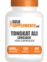 BulkSupplements.com Capsules d'extrait de longjack - Tongkat Ali Extract, Tongkat Ali Addition - Vegan-friendly, 120 Capsules de Veg (paquet de 1)