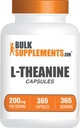 BulkSupplements.com Capsules L-Theanine - L-Theanine 200mg, Supplément Acid Amino - Sans gluten, 1 Capsule par portion, 365 Nombre (paquet de 1)