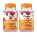 Calcium Lifeable Magnésium & Zinc Kids + Multivitamin Kids, Gummies Bundle - Grande dégustation, supplément de vitamine, sans gluten, sans OGM, gummy à croquer