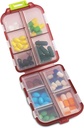 10 Compartment Pill Organizer Fall, Reisen Tägliche Medizin Pillen Box Reminder, kleine Größe Wöchentlich Viatamin Dispenser Container für Medikamente, Supplement, Cod Liver Öl, Kapseln, Calcium Tablet
