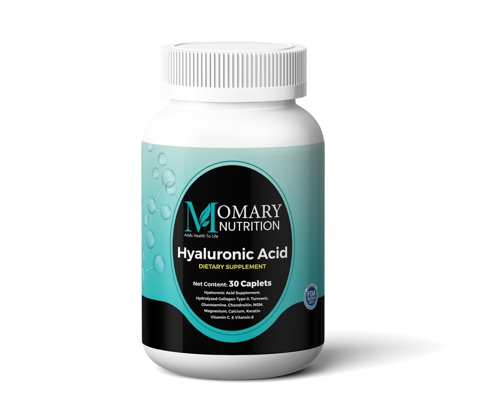 Hyaluronsäure-Ergänzung, Natürliche Haut Hydration, Advanced Joint Support and Mobility Booster, Typ II Hydrolysed Collagen, Turmeric, Glucosamine, Chondroitin, 30Caplets 850Mg