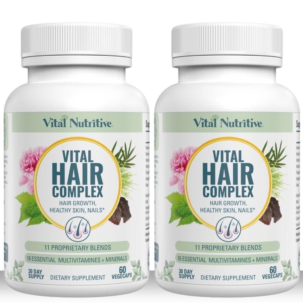 Vital-Haar-Komplex -Hair-Wachstum Vitamine für Frauen und Männer -Biotin & Vitamin B -Hair-Wachstumszusatz für gesunde Haare Haut & Nägel -Hormon & Gluten Free -Hair-Vitamine für Frauen