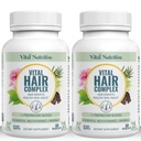 Vital Hair Complex - Vitamines de croissance hair pour les femmes et les hommes - Biotine et vitamine B - Supplément de croissance hair pour la peau et les ongles des cheveux sains - Hormone et sans gluten - Vitamines hair pour les femmes