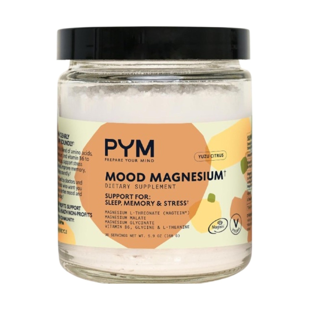 PYM Mood Magnésium Powder (30-Servings) Magnésium Glycinate, L-Thréonate & Malate Powder