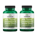 Swanson Thistle de lait, dandelion et quai jaune - Supplément de soutien du foie à base de plantes - Supplément naturel aidant à maintenir la santé et le bien-être - (120 capsules) (2 paquets)